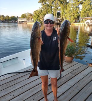 Double Redfish catch on a sunny Old Town day!
