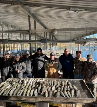 Packed Striper table on Lake Texoma