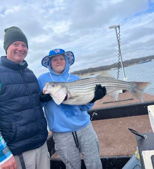 Chilly Texoma Striper success!
