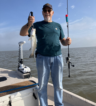 Beautiful Matagorda Bay speckled trout caught light tackle drift fishing!