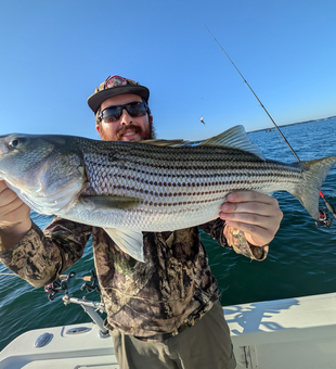 Jigging for stripers in Gainesville under clear skies!