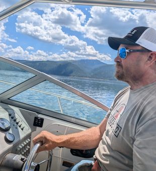 Mountain lake, Idaho fishing day