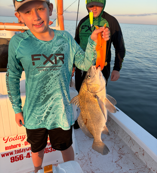Great catch using deep sea jigging and light tackle! Perfect conditions for an exciting fishing adventure.