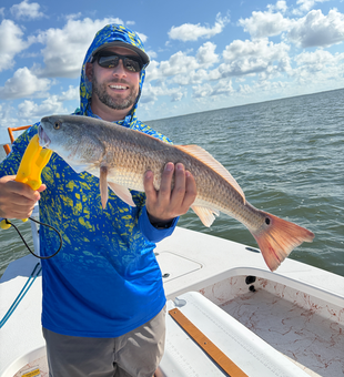 Nice redfish using deep sea jigging techniques in clear conditions!