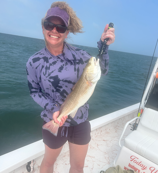 Reeling in the catch of the day at South Padre Island!
