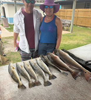 South Padre speckled trout and redfish filling the table!