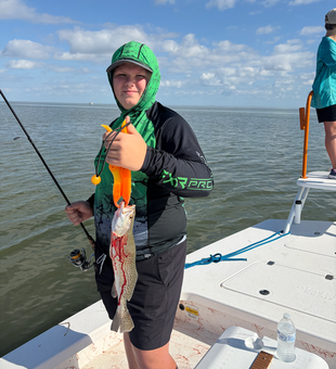 Nice speckled trout using deep sea jigging and light tackle techniques.
