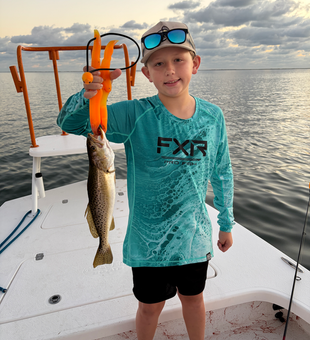 Nice speckled trout caught with light tackle jigging at South Padre Island!