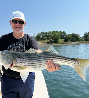 Huge 835-inch Striped Bass reeled in at Portsmouth Marina!