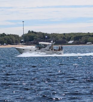 Cruising Muskegon waters on a perfect fishing day!