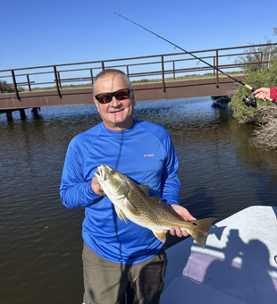 Beautiful Matagorda Bay redfish caught on the rod!