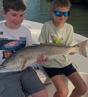 Nice Largo FL redfish brought to the boat!