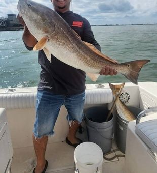 Beautiful Galveston redfish making the day worthwhile!