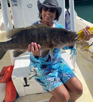 Marathon grouper brought to the boat!