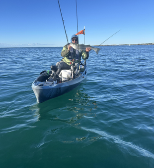 Great day on the water with light tackle in Newport! Clear conditions made for an exciting fishing adventure.