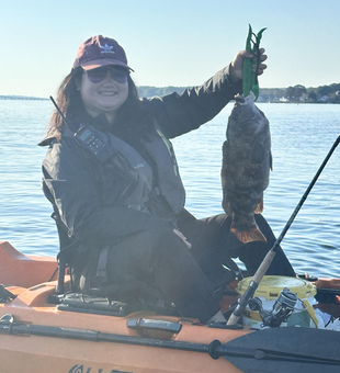Nice catch using light tackle in Newport! Clear conditions made for perfect fishing.