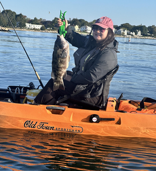 Nice tautog on light tackle! Clear conditions made for an exciting adventure on the water.