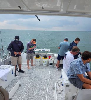 Charter fishing action on Lake Erie near Marblehead!