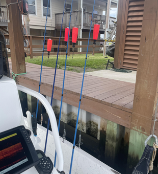 Rods rigged and ready for some exciting light tackle action at Crystal Beach!