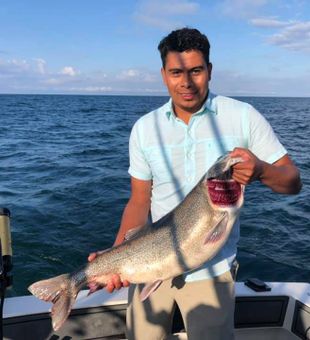 Trout fishing in Lake Michigan