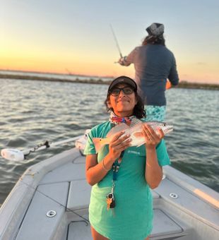 Joyful Redfish catch in Port Aransas