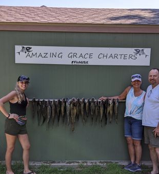Lake City, PA walleye fishing with steady Lake Erie action.