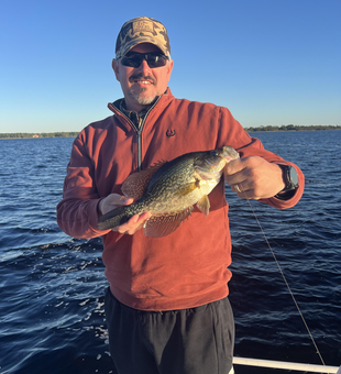 Nice crappie on light tackle today! Perfect conditions out on the water.