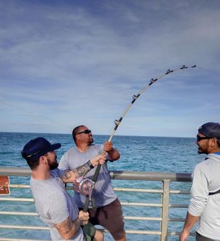 Exciting pier shark fishing battle!