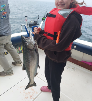 Salmon Fishing for fun on Lake Michigan