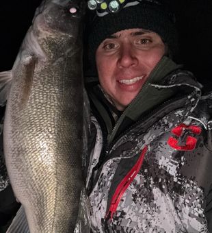 Chunky walleye under moonlight!