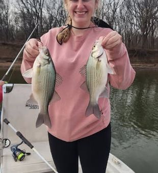 Casting into productive waters while fishing Grand Lake, Oklahoma.