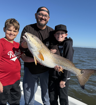 Nice redfish on deep sea light tackle as the weather cleared up!