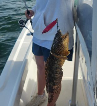Exciting lizardfish catch!