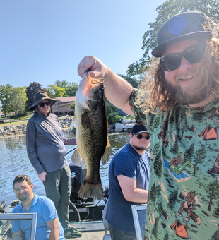 A massive Largemouth Bass caught with an array of angling techniques in the beautiful waters of Sturgeon Bay!