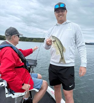 Reeling in bass on a clear Branson morning