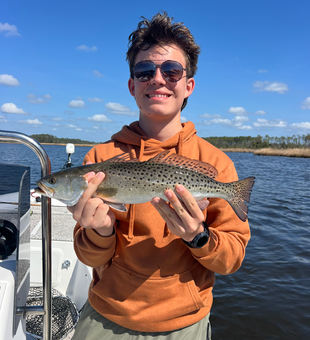 Nice New Bern speckled trout on light tackle!