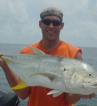 Crevalle Jack reeled in! - Galveston, TX.