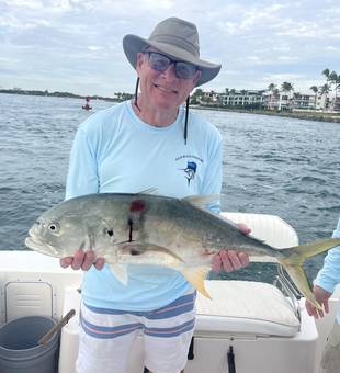 Nice Crevalle Jack using deep sea jigging in West Palm Beach!