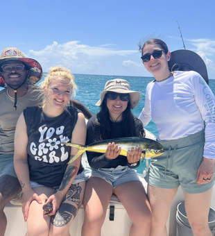 Reeled in this 17-inch Mahi Mahi through an intense fishing session!