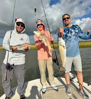 Triple redfish success in Matagorda Bay!