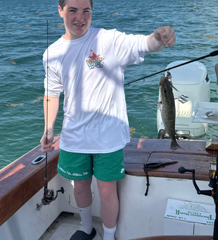 Hooked the big one at the lakeside.