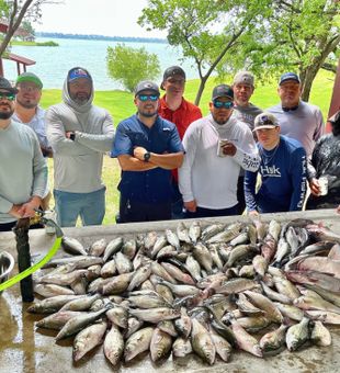 Showing the bountiful haul of our Bass catch!