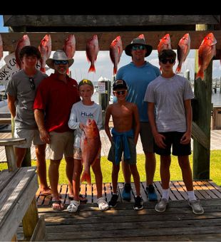 Making waves and catching Red Snapper!