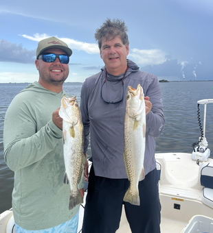 Reeling in big Spotted Weakfish with light tackle in Crystal River!