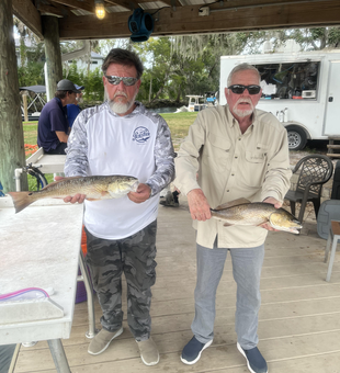 Great redfish action today using light tackle techniques!