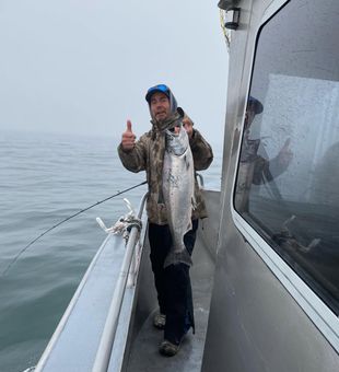 Proud Chinook Salmon catch!
