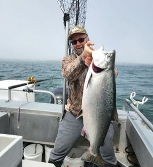 Massive Chinook Salmon catch on the open water!