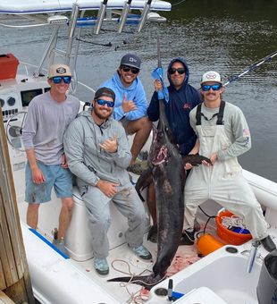 Strong swordfish landed on a Fort Lauderdale fishing charter