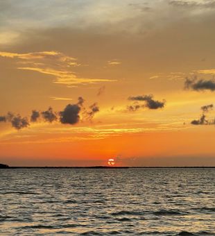 Beautiful sunset in South Padre Island waters