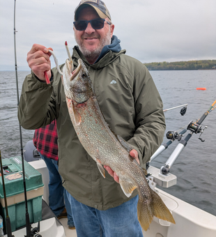 Beautiful Lake Champlain lake trout makes the trip worthwhile!